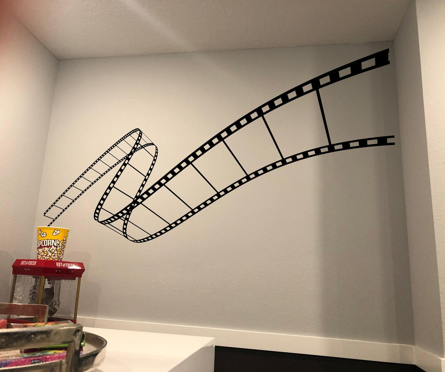 Wavy Film Strip Vinyl Wall Decal Sticker. Movie Theme Room Decor. #6780