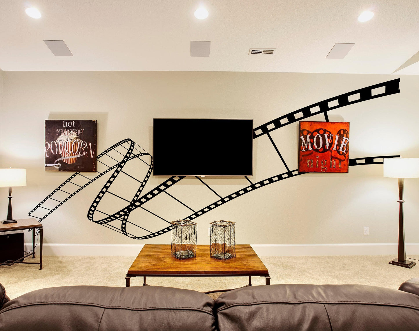 Wavy Film Strip Vinyl Wall Decal Sticker. Movie Theme Room Decor. #6780