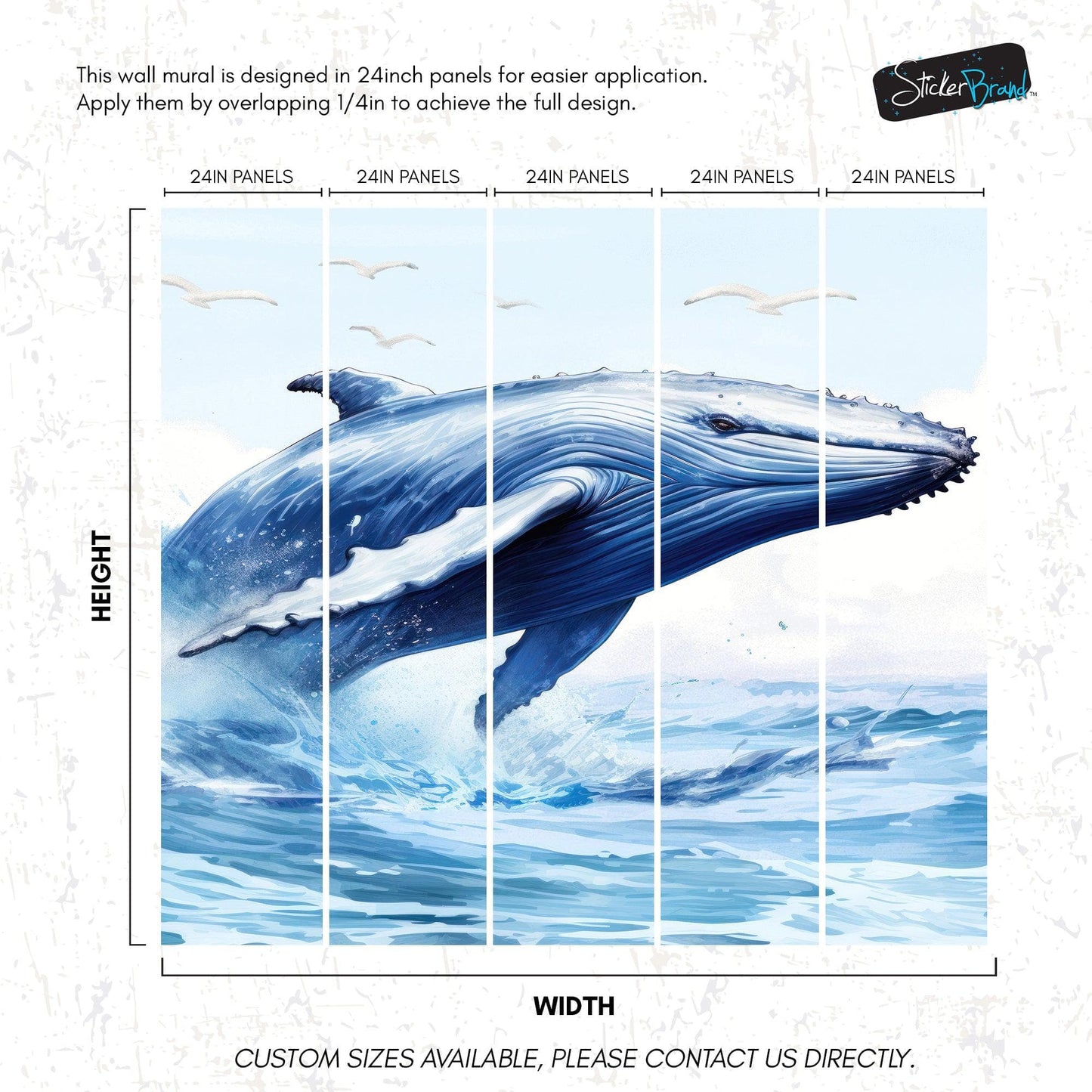 Humpback Whale Wallpaper. Marine Life Wall Art. #6651