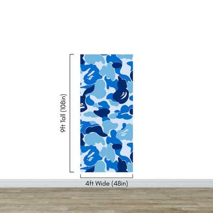 Bape Camo Wallpaper Mural. Blue Camo Streetwear Hype Beast Aesthetics. #7027