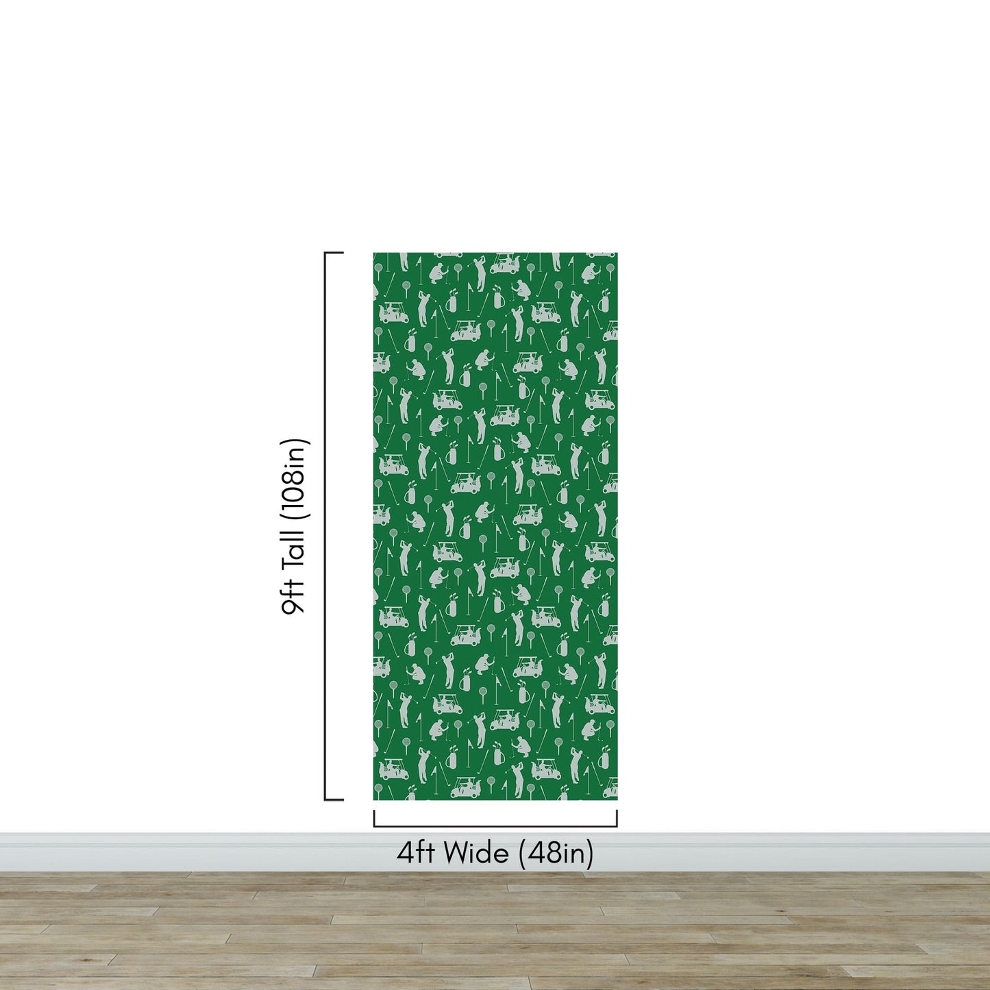Golf Pattern Green Wallpaper Mural. #6746