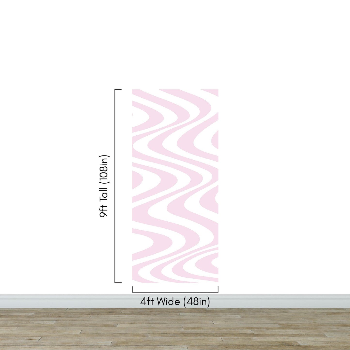 Pink Swirly Lines Abstract Wallpaper Mural. #6635
