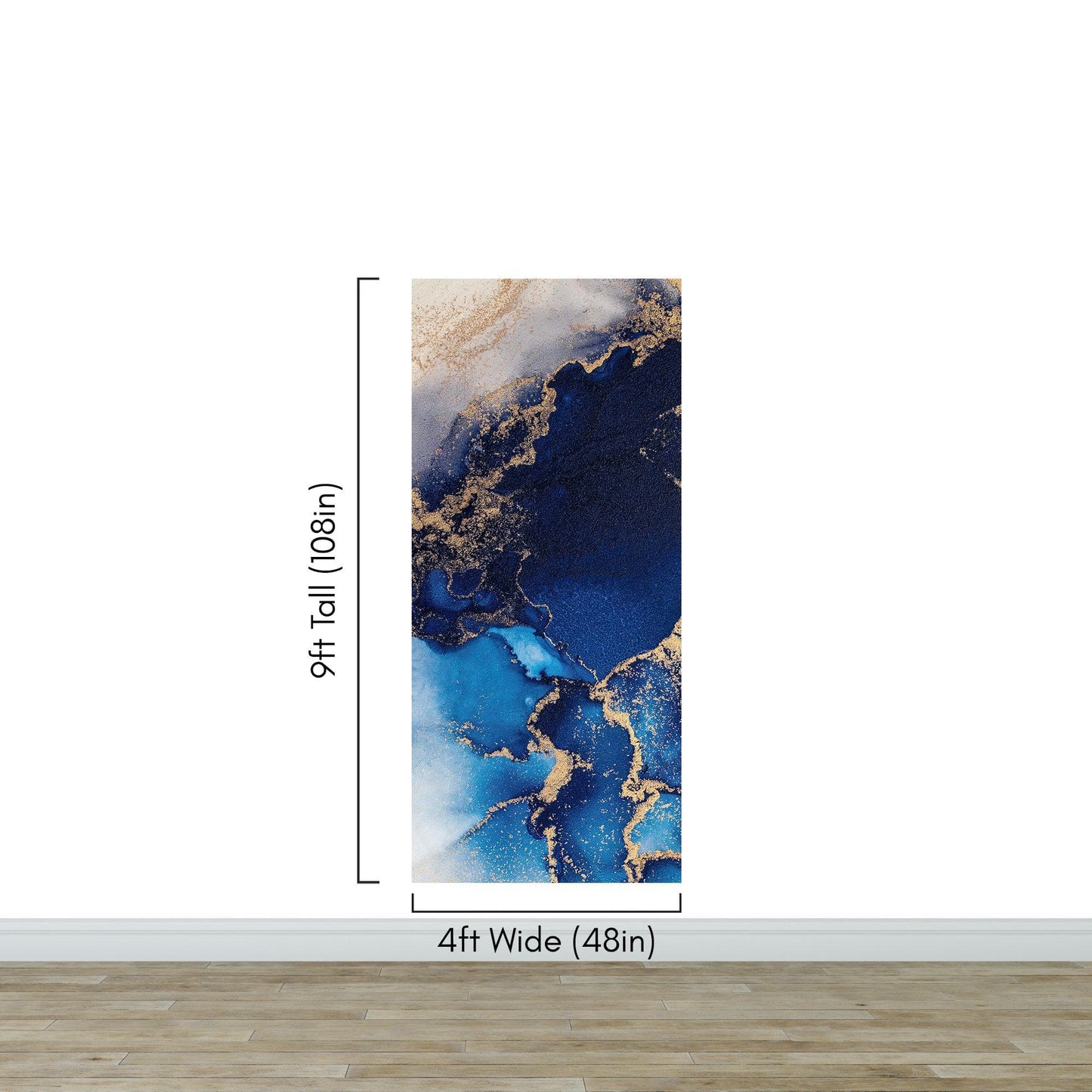 Sapphire Blue Marble Wallpaper Mural. #7008