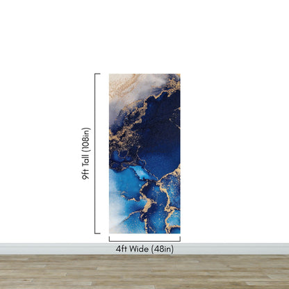 Sapphire Blue Marble Wallpaper Mural. #7008