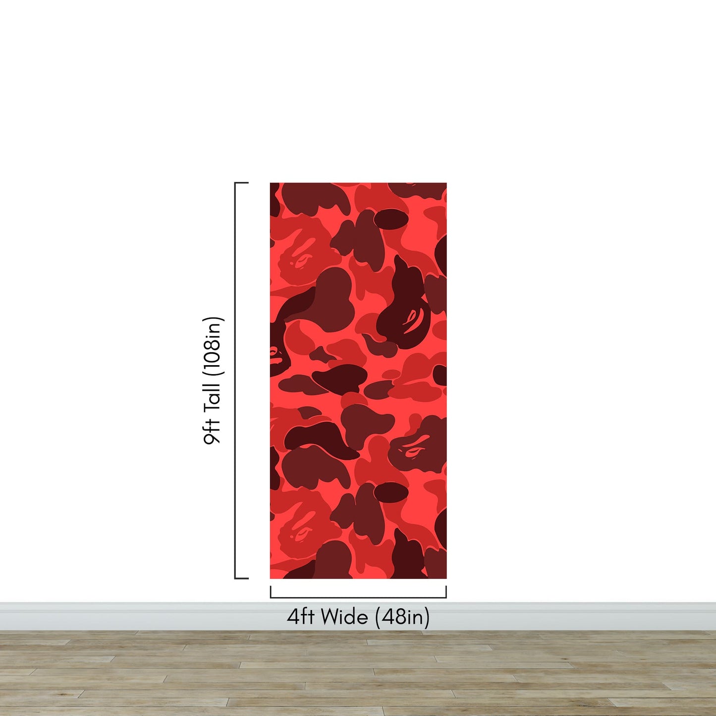 Bape Camo Wallpaper Mural. Red Camo Streetwear Hype Beast Aesthetics. #7113