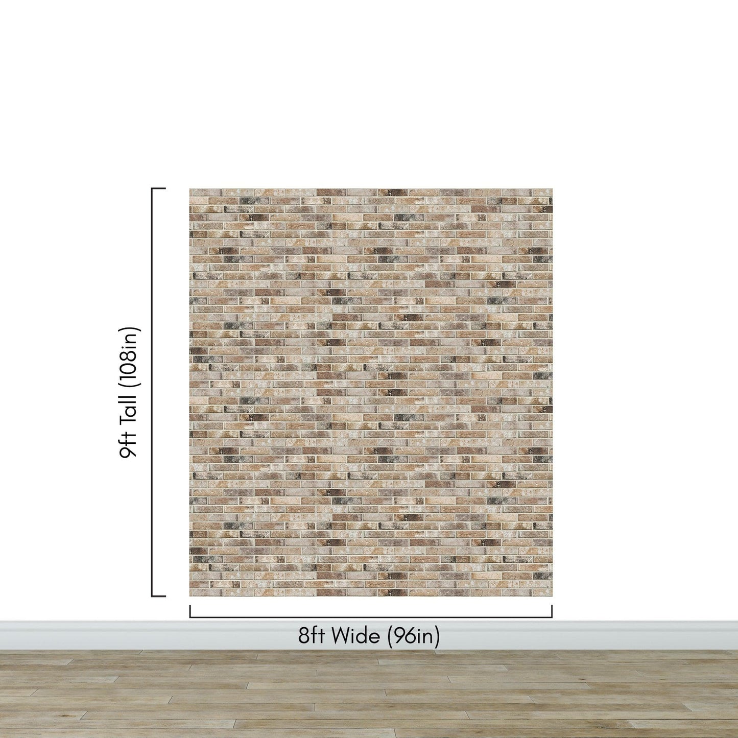 Brick Pattern Wallpaper Mural. Light Tan and Brown Color. #6801