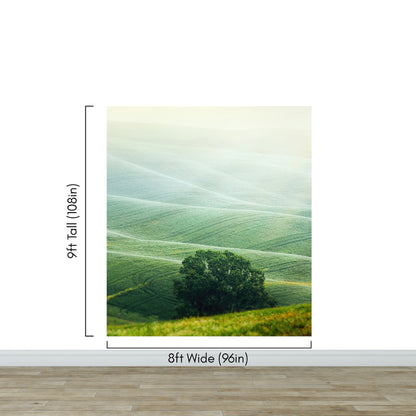 Tuscany Rolling Hills Meadow Wall Mural. Italian Countryside. #7053