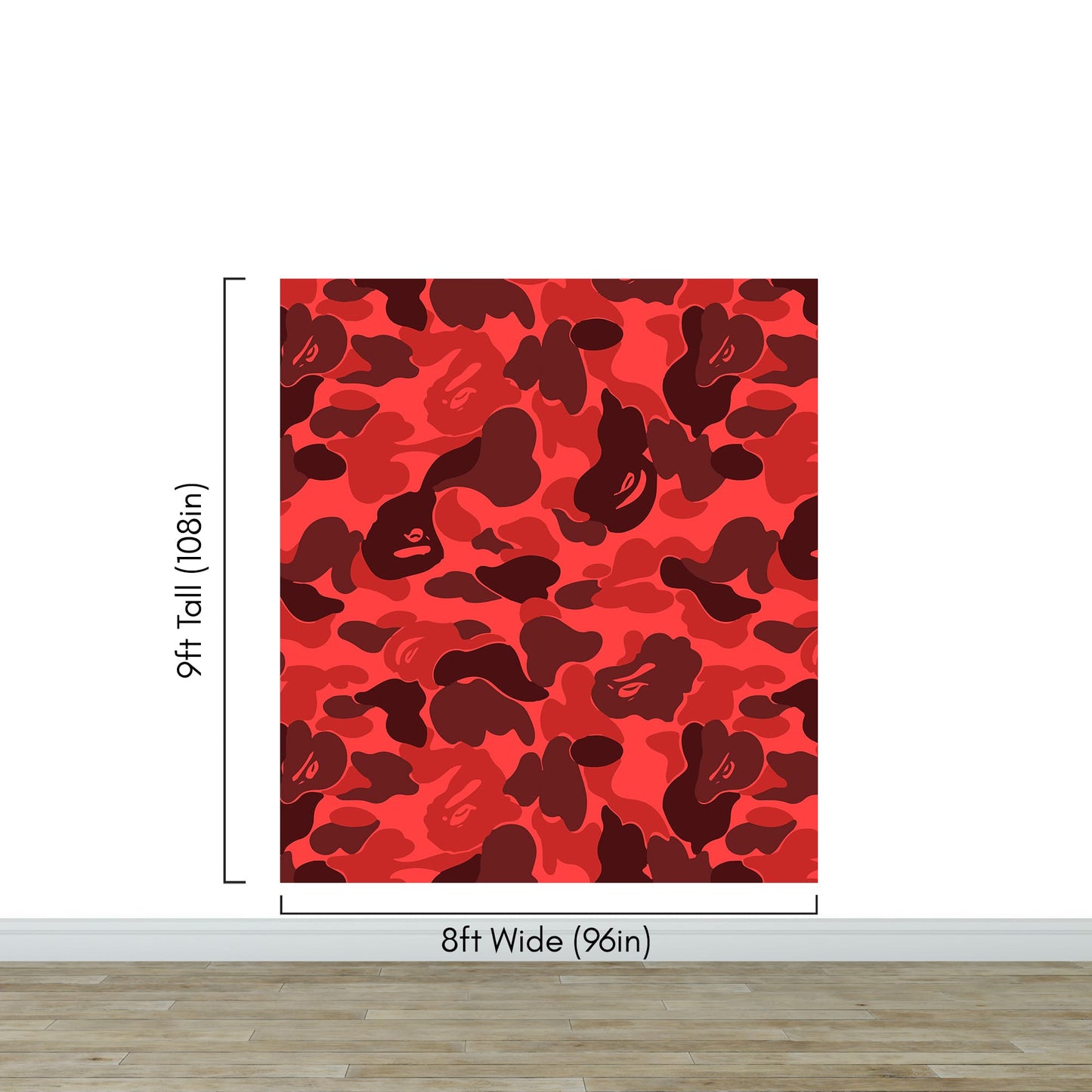 Bape Camo Wallpaper Mural. Red Camo Streetwear Hype Beast Aesthetics. #7113