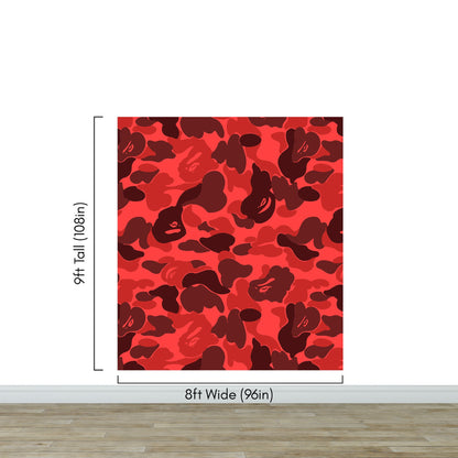Bape Camo Wallpaper Mural. Red Camo Streetwear Hype Beast Aesthetics. #7113