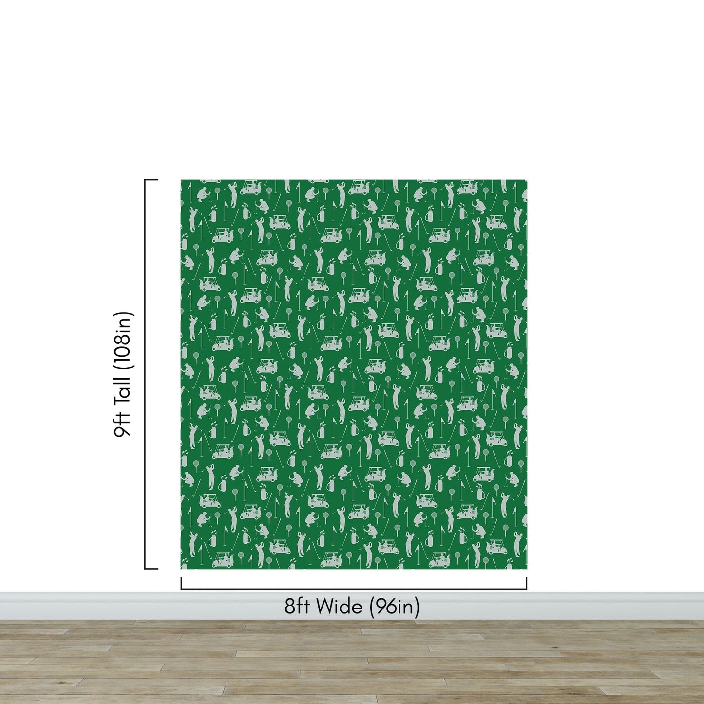 Golf Pattern Green Wallpaper Mural. #6746