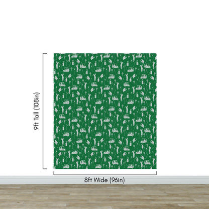 Golf Pattern Green Wallpaper Mural. #6746