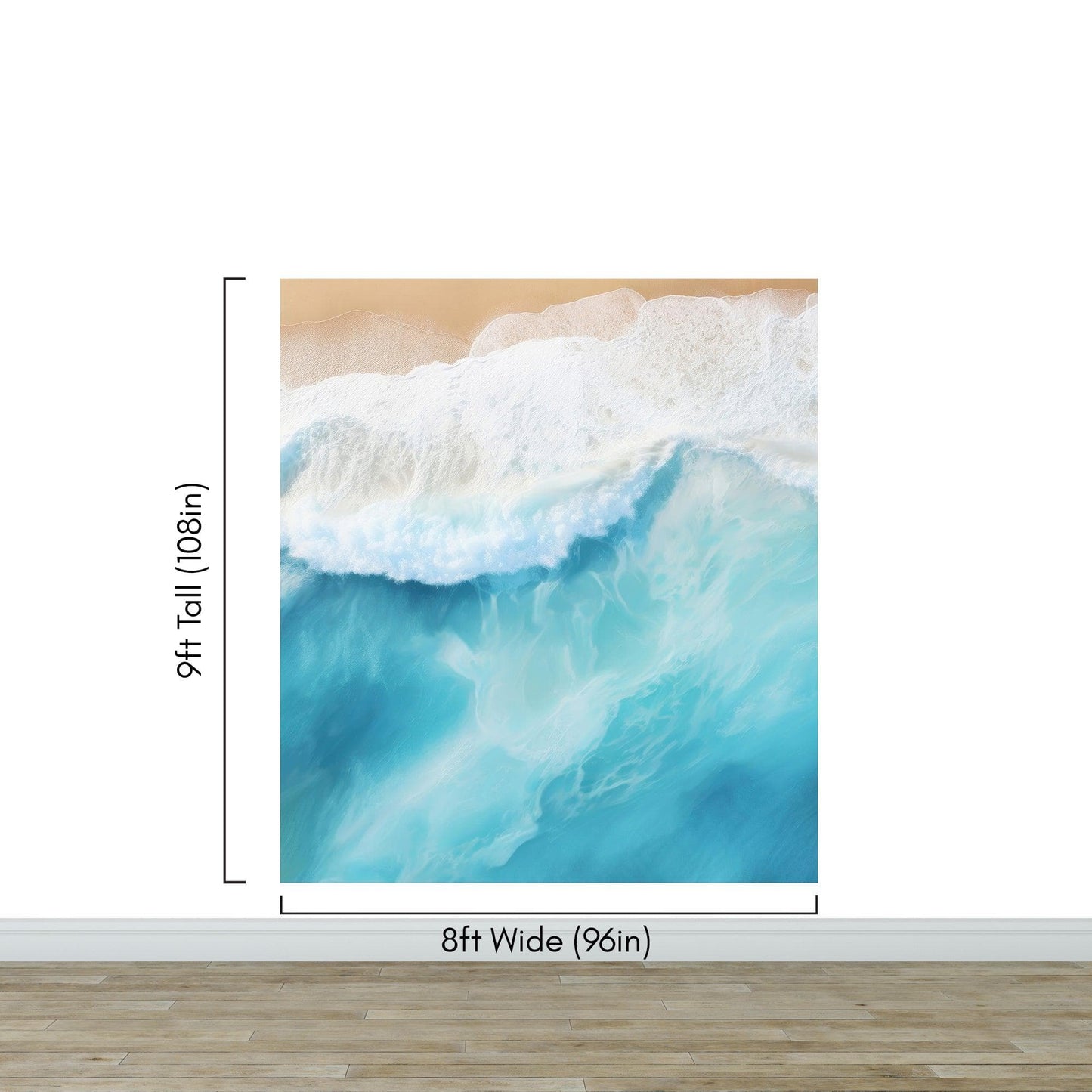 Blue Ocean Wave Wall Mural. #6869