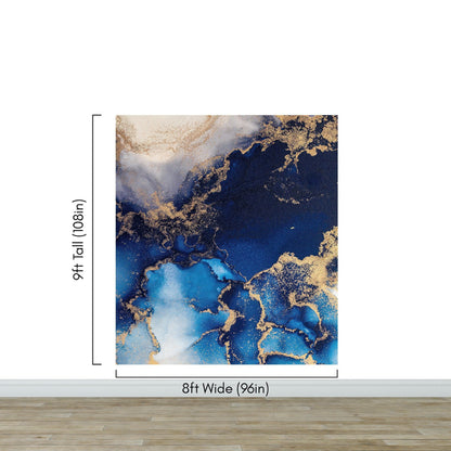 Sapphire Blue Marble Wallpaper Mural. #7008