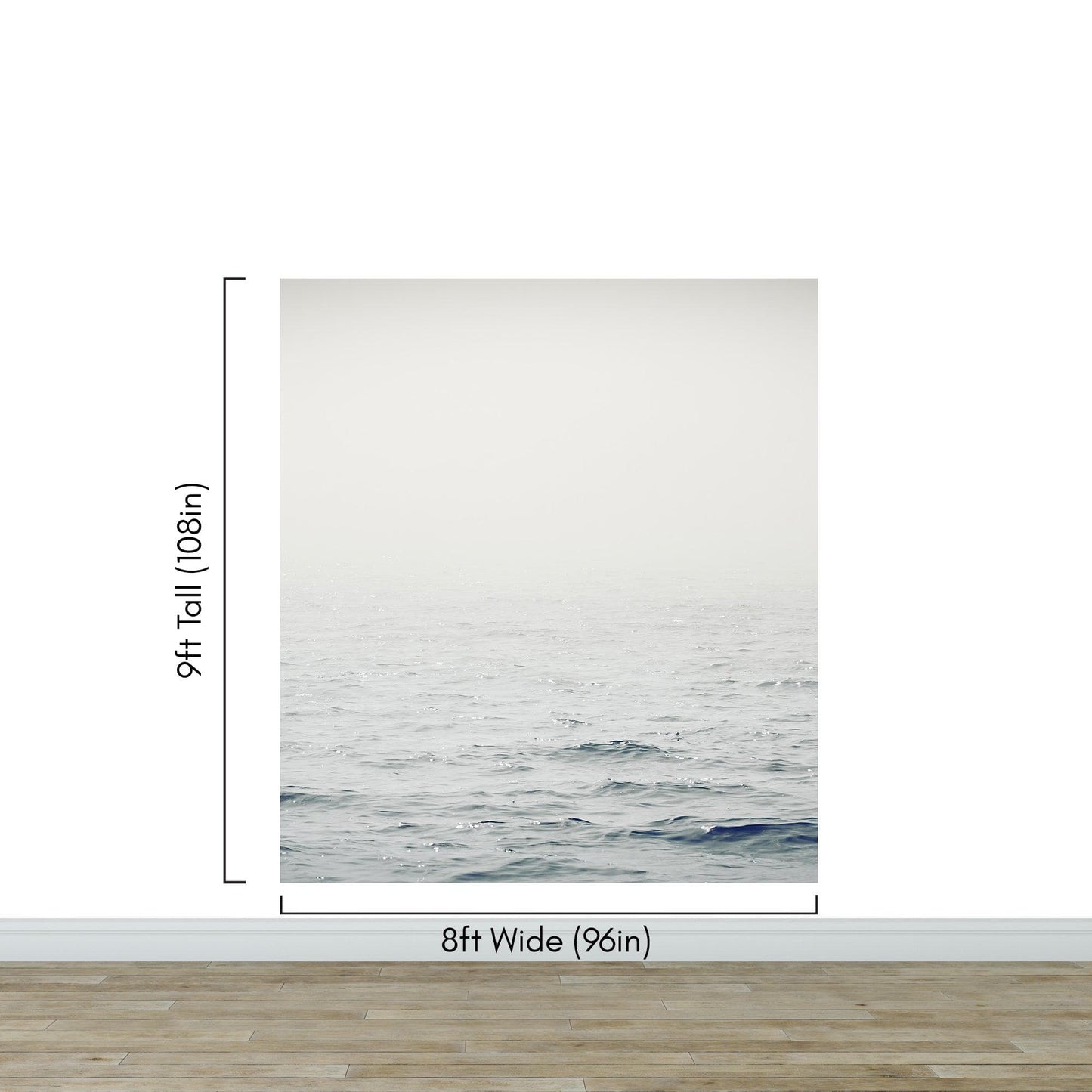 Serene Foggy Ocean Waves Wallpaper Mural. #6859