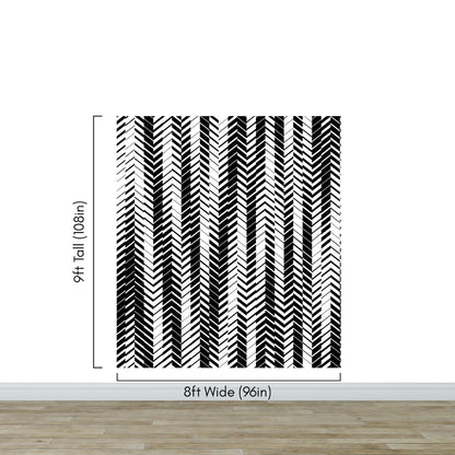 Black and White Minimal Retro Stripes Pattern Wallpaper. #7033