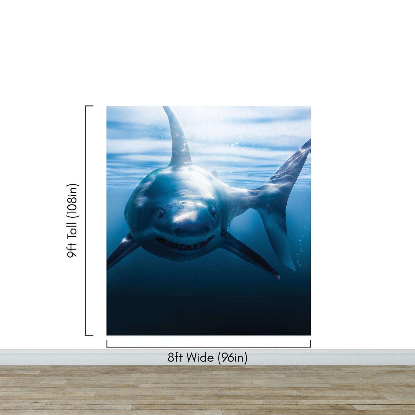 Great White Shark Wall Mural. Peel and Stick Wallpaper. #6700