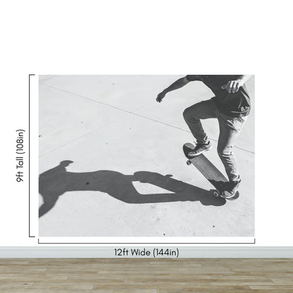 Black and White Skateboard Urban Wall Mural. #7066