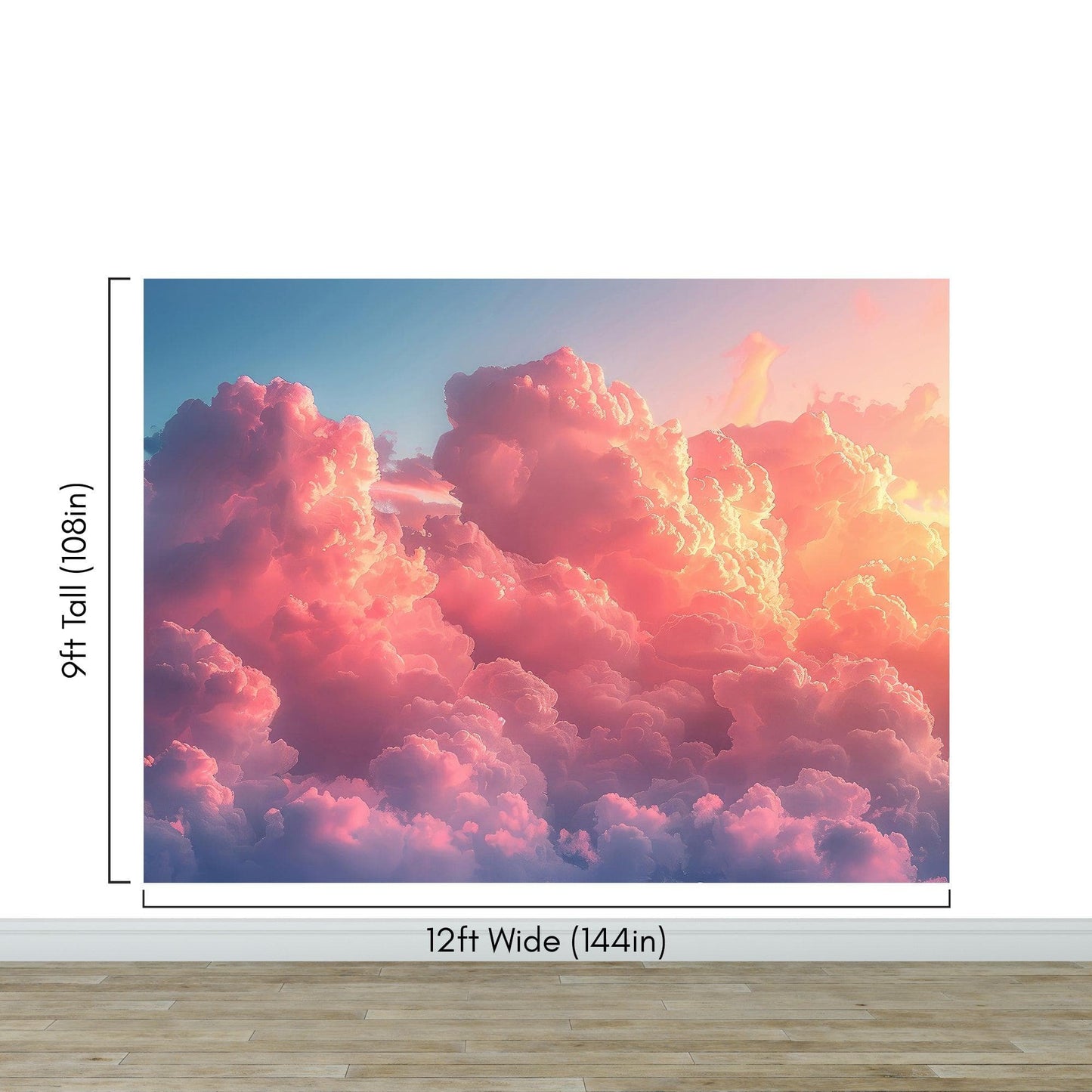 Pink Clouds Wallpaper Mural. #6983