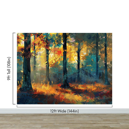 Colorful Forest Painting Wallpaper Mural. #6991