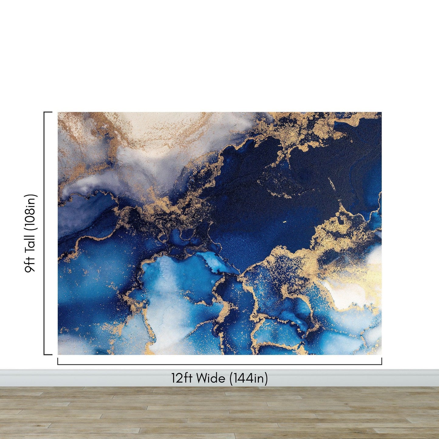 Sapphire Blue Marble Wallpaper Mural. #7008