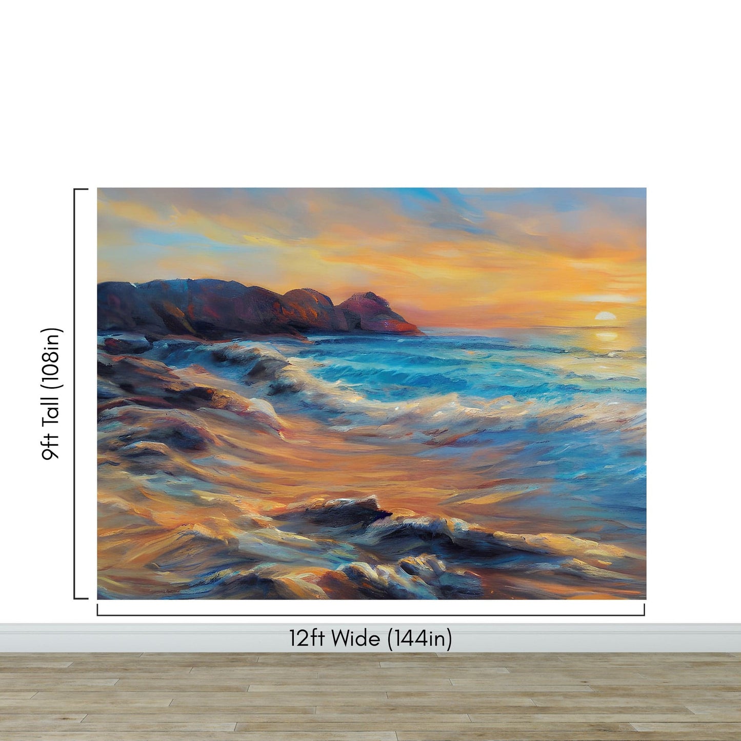 Colorful Coastline Painting Wall Mural. #7074