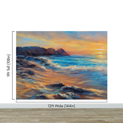 Colorful Coastline Painting Wall Mural. #7074