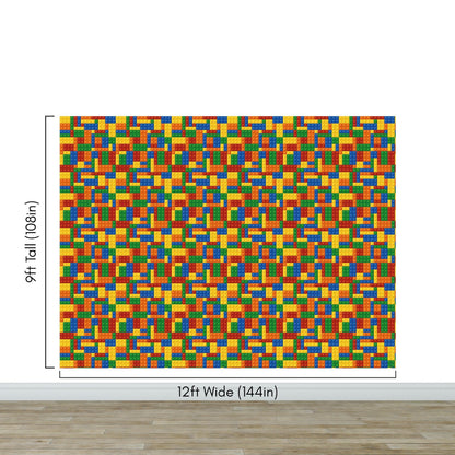 Colorful Lego Blocks Pattern Wallaper Mural. #6856