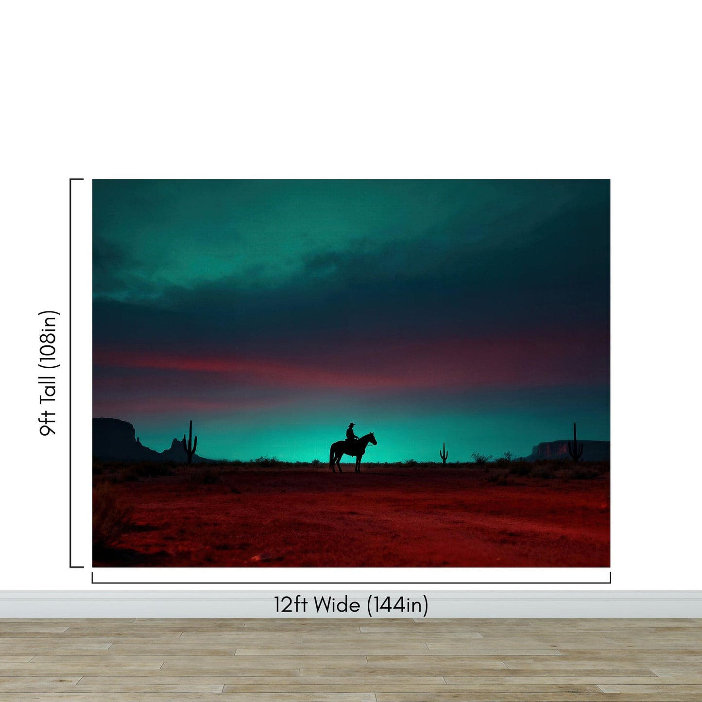 Cowboy on Horse Western Theme Wall Mural. #7068