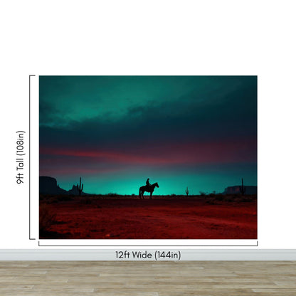 Cowboy on Horse Western Theme Wall Mural. #7068