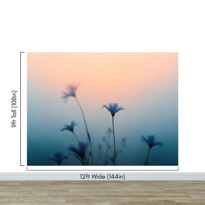 Morning Dew Misty Flower Wallpaper Mural. #7021