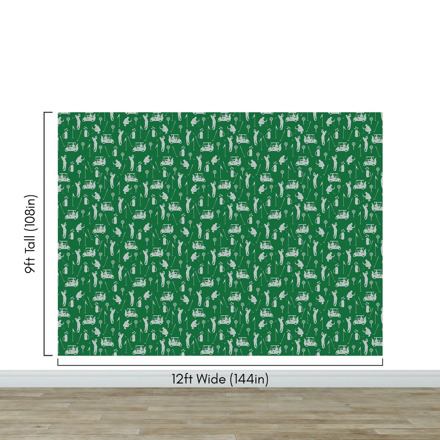 Golf Pattern Green Wallpaper Mural. #6746