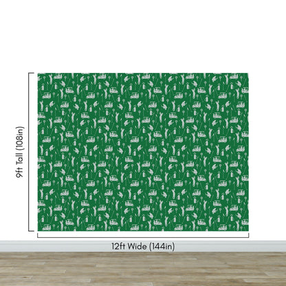 Golf Pattern Green Wallpaper Mural. #6746