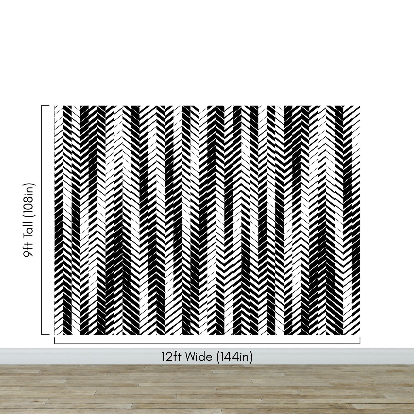 Black and White Minimal Retro Stripes Pattern Wallpaper. #7033