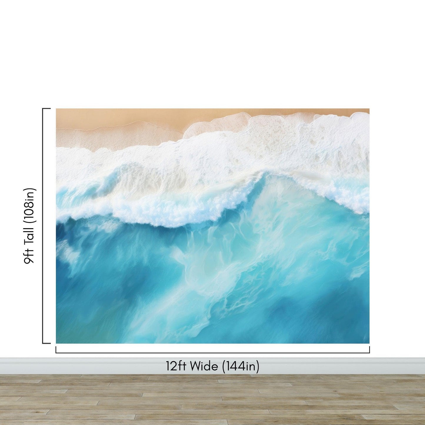 Blue Ocean Wave Wall Mural. #6869