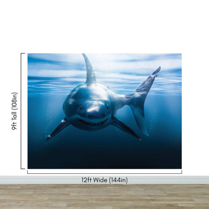 Great White Shark Wall Mural. Peel and Stick Wallpaper. #6700