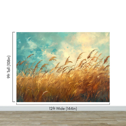 Wildgrass Wallpaper Mural. Rustic Country Farmhouse Theme. #7017