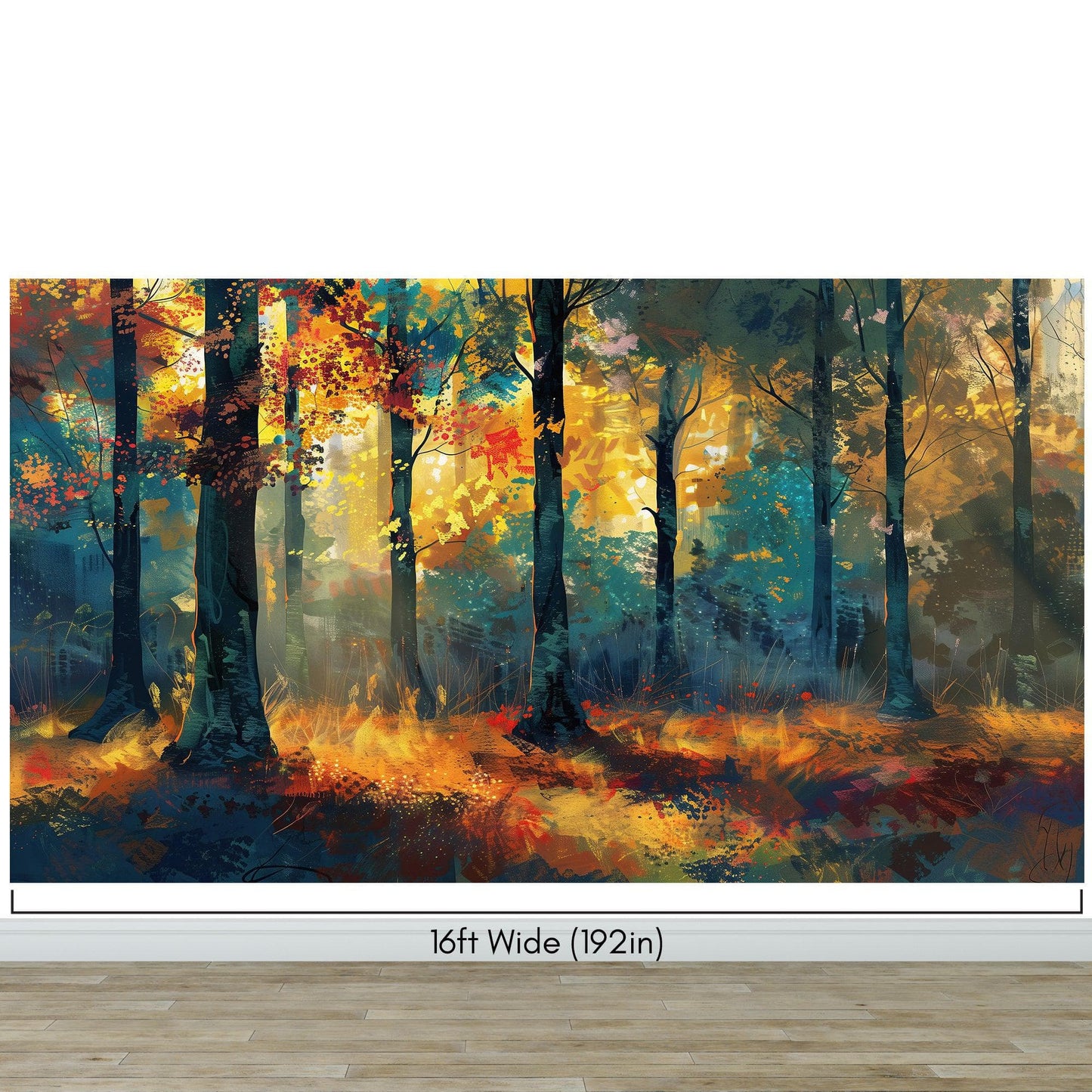 Colorful Forest Painting Wallpaper Mural. #6991