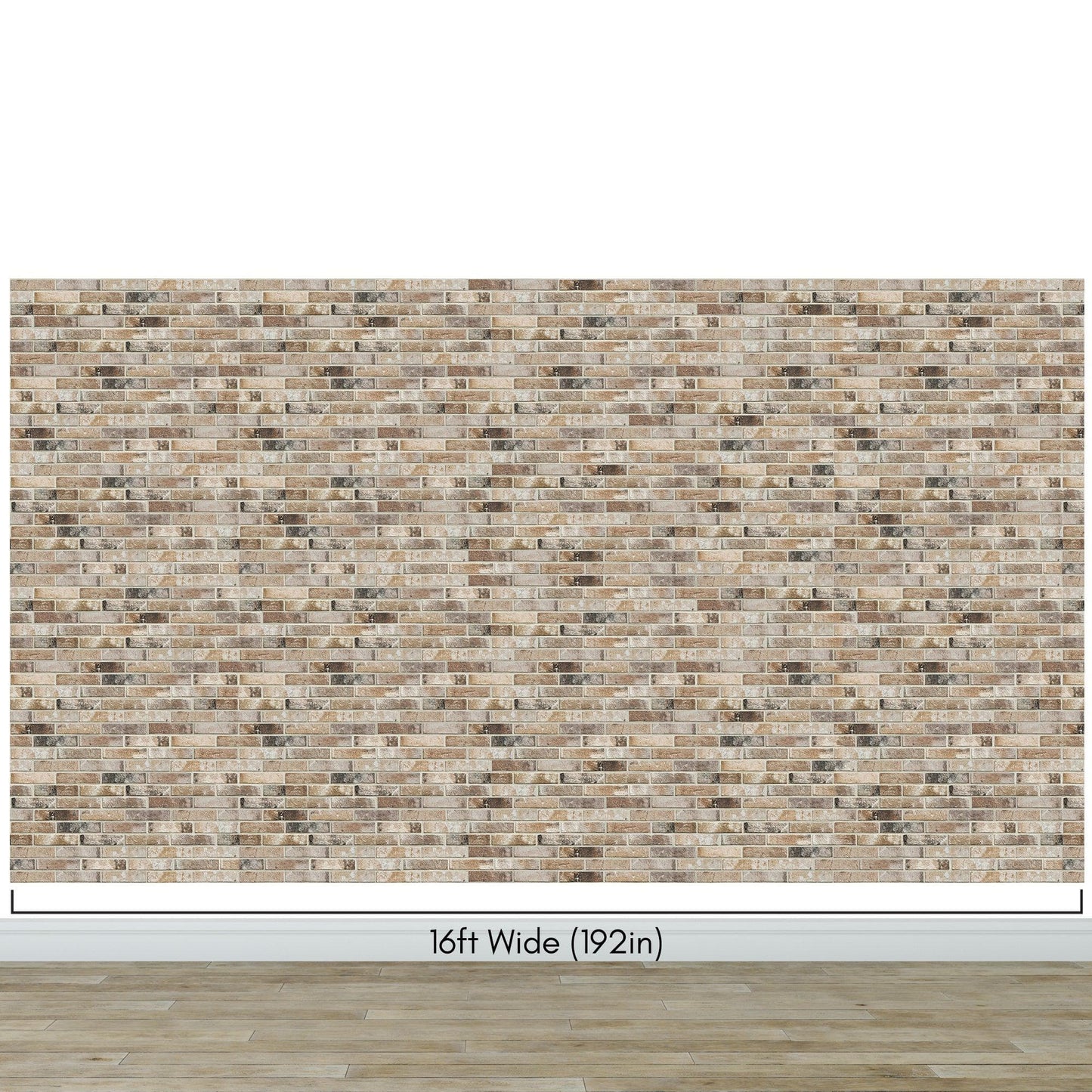 Brick Pattern Wallpaper Mural. Light Tan and Brown Color. #6801