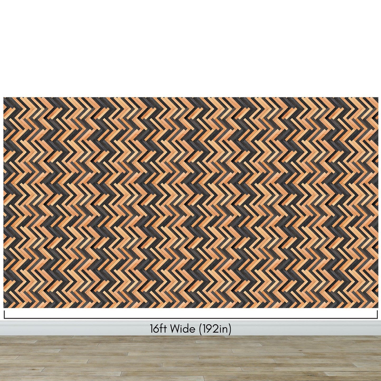 Modern Design Wooden Zigzag Panel Wallpaper Mural. #6736