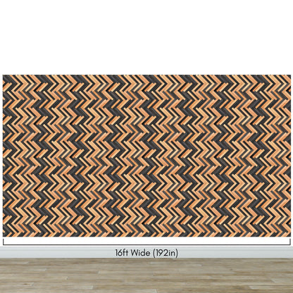 Modern Design Wooden Zigzag Panel Wallpaper Mural. #6736
