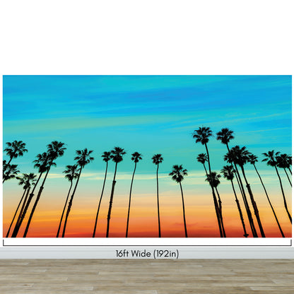 California SoCal Tropical Sunset Palm Trees Large Wall Mural. #6139