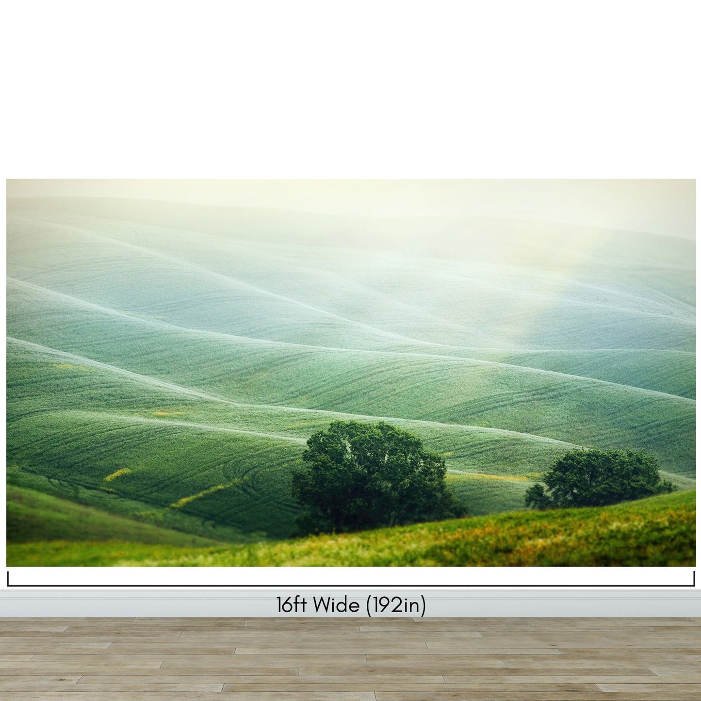Tuscany Rolling Hills Meadow Wall Mural. Italian Countryside. #7053