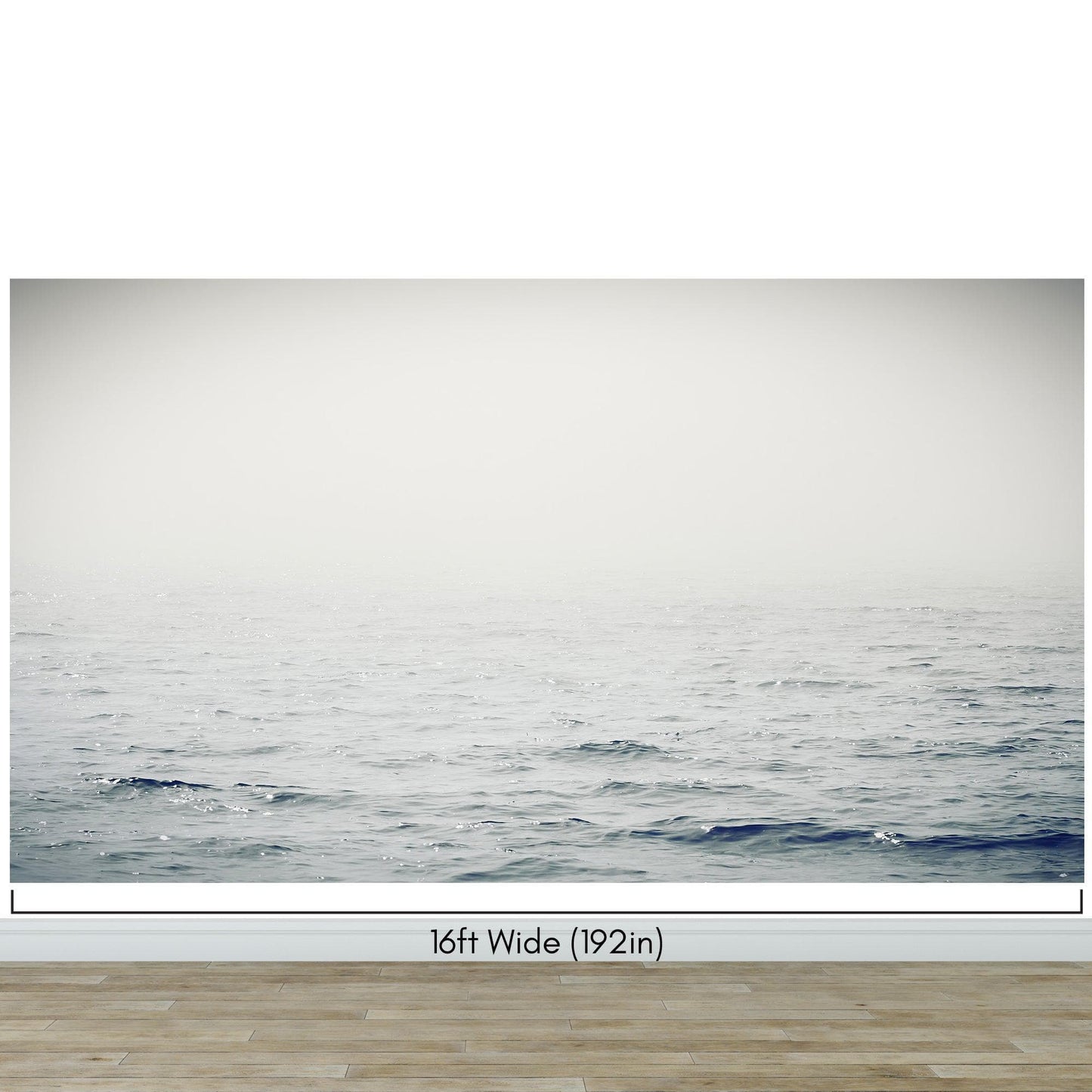 Serene Foggy Ocean Waves Wallpaper Mural. #6859