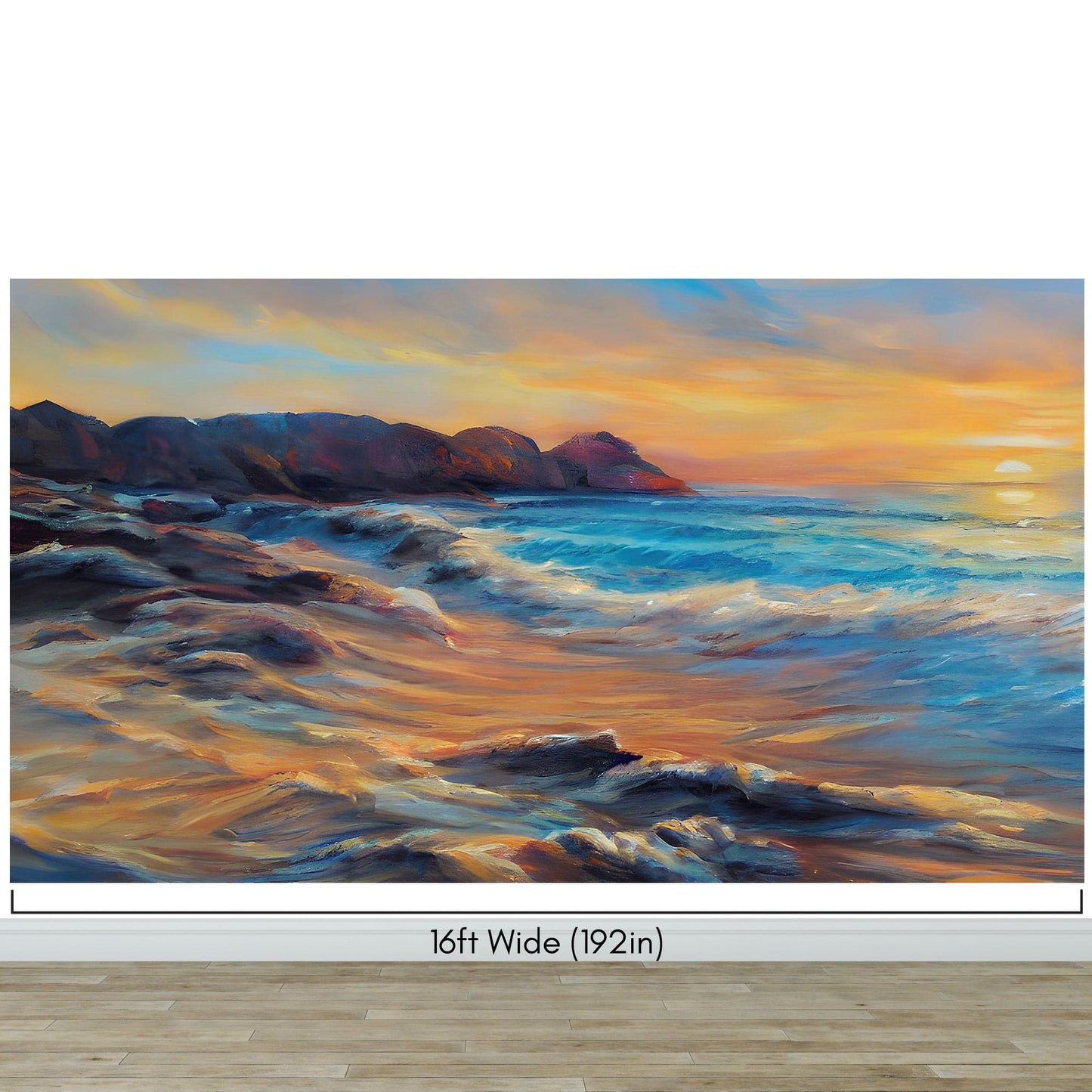 Colorful Coastline Painting Wall Mural. #7074