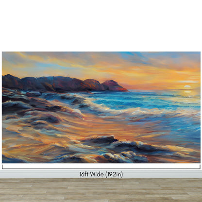 Colorful Coastline Painting Wall Mural. #7074