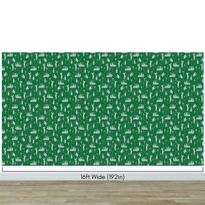 Golf Pattern Green Wallpaper Mural. #6746