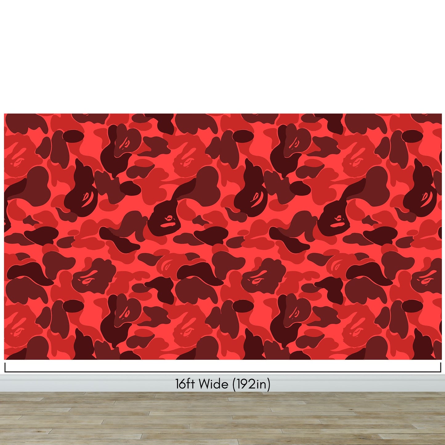 Bape Camo Wallpaper Mural. Red Camo Streetwear Hype Beast Aesthetics. #7113