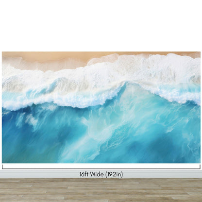 Blue Ocean Wave Wall Mural. #6869