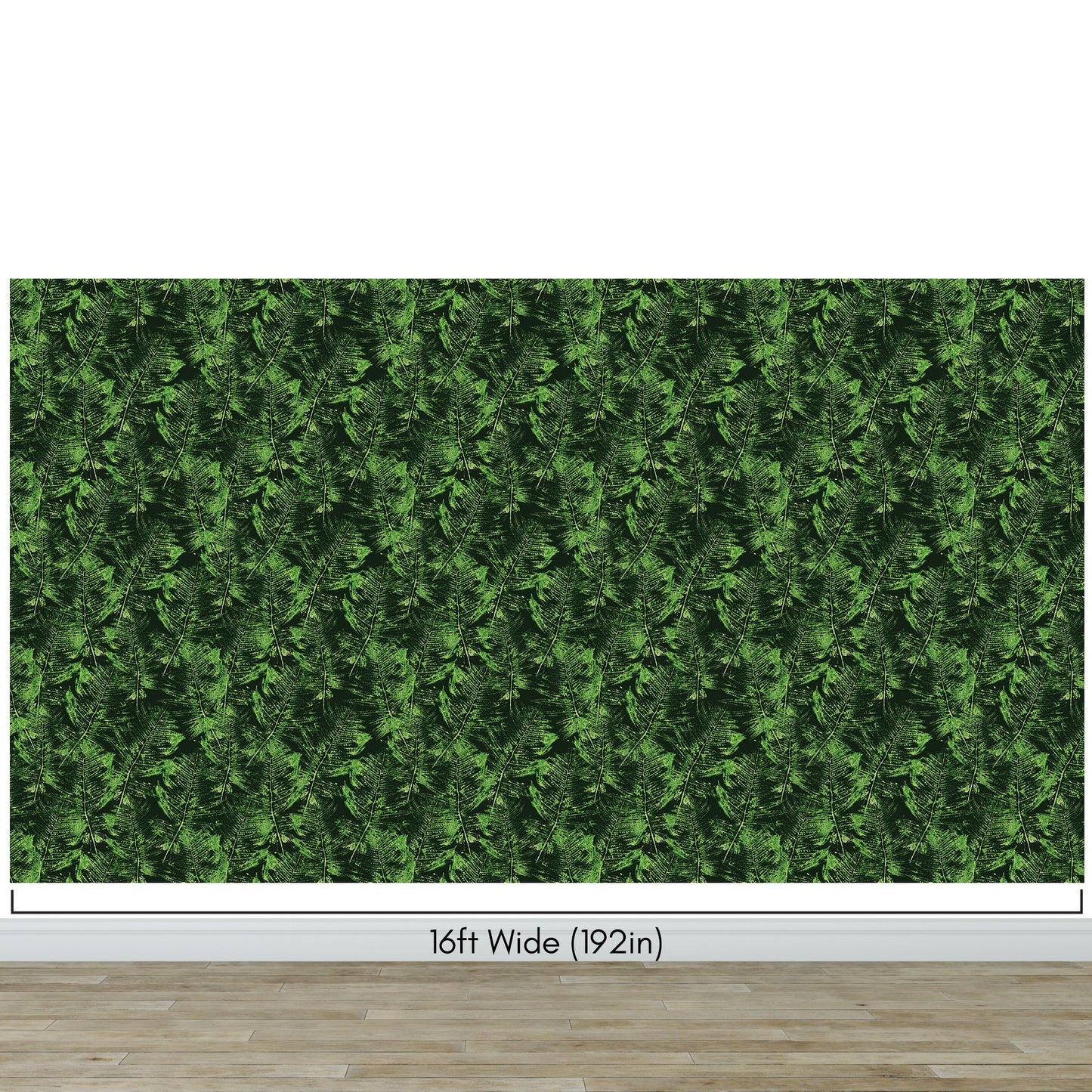 Green Leaves Pattern Wallpaper Mural. Botanical Wall Mural. #6744