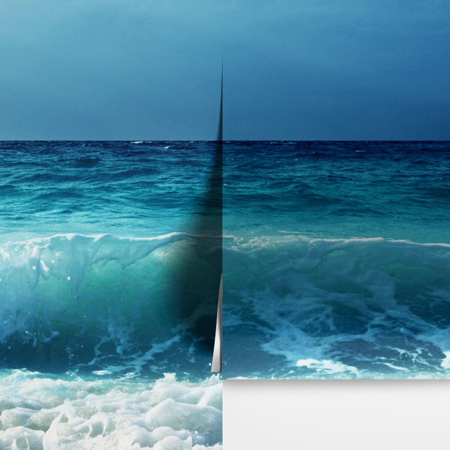 Blue Ocean Waves Wallpaper - Coastal Beach Wall Mural. #FT-377